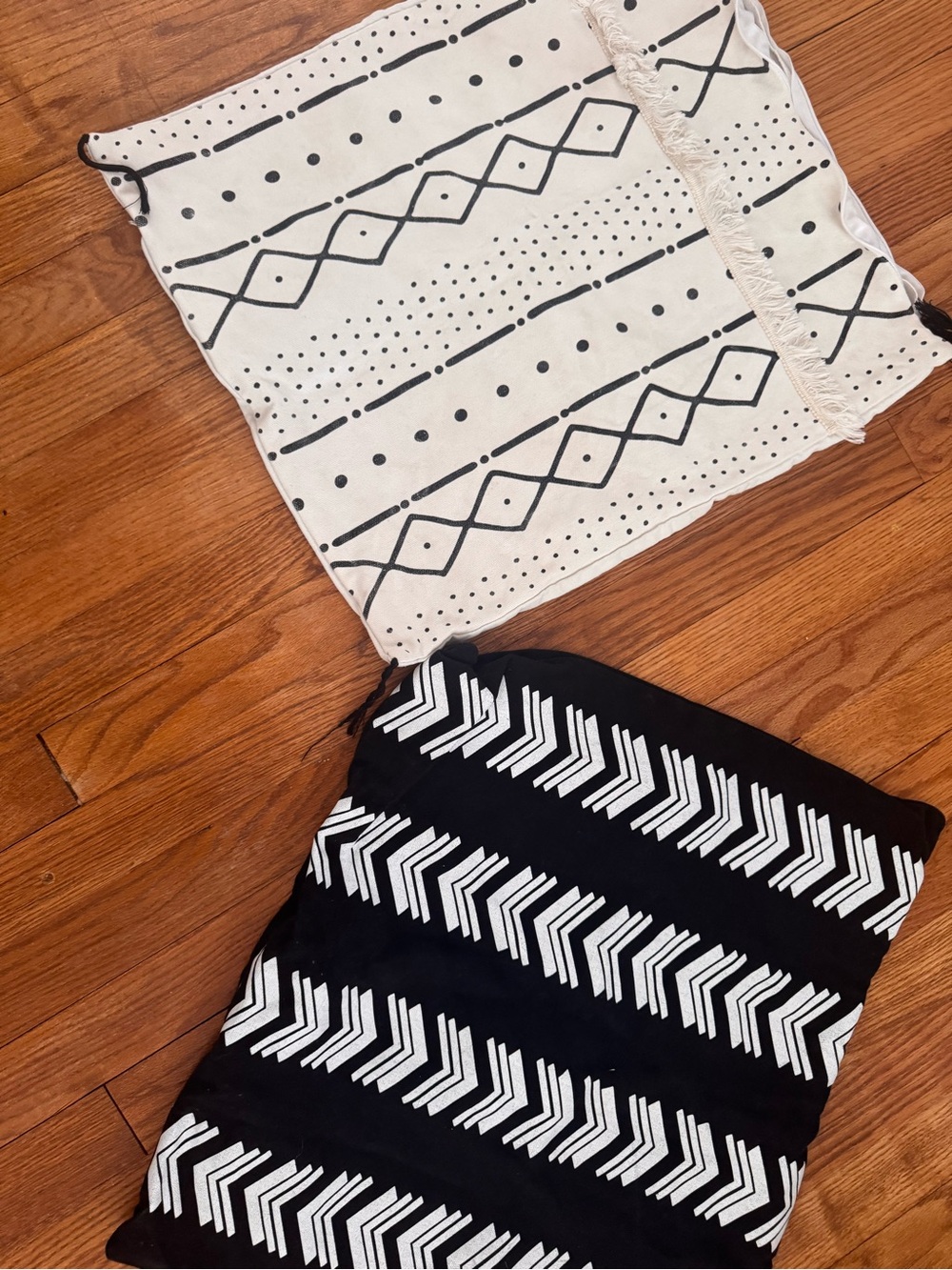 Black and White Patterned Accent Pillow Covers